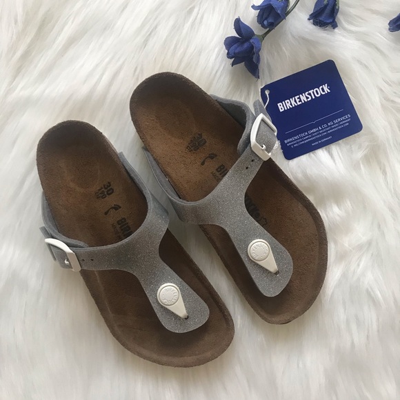 Birkenstock Other - FINAL PRICEGirls Gizeh Silver Glitter Birkenstocks